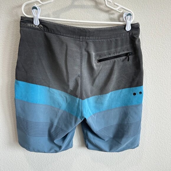 Rip Curl Mirage Blue & Gay Striped Swim Trunks Board Shorts - Picture 2 of 7